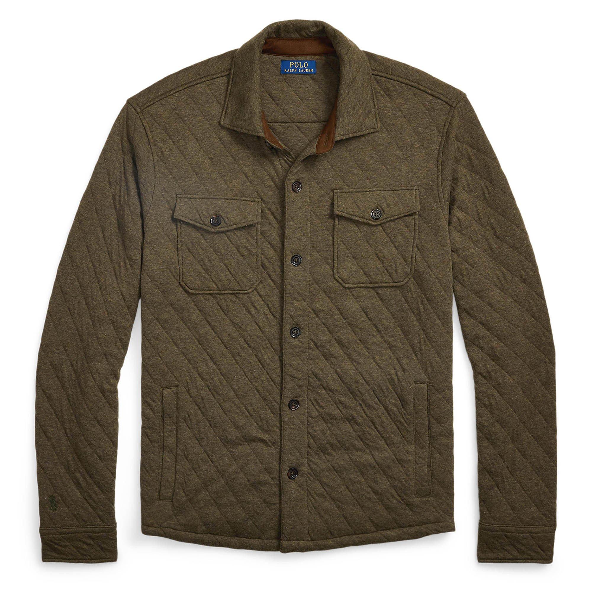 Men's Quilted Double-Knit Jersey Shirt Jacket