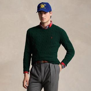 Polo Ralph Lauren Chandail en laine et cachemire &agrave; tricot torsad&eacute; pour hommes