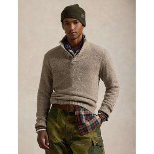 Men's Speckled Wool-Blend Mock Neck Sweater