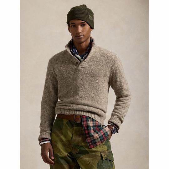 Polo Ralph Lauren Men s Speckled Wool-Blend Mock Neck Sweater