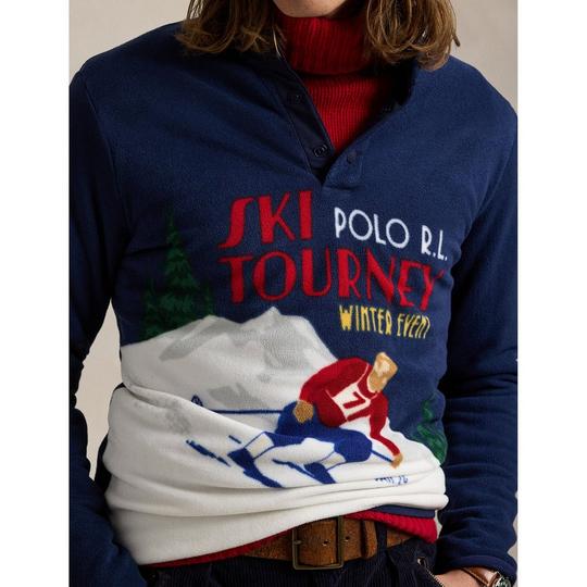 Men's Skier-Print Brushed Fleece Pullover Top | Polo Ralph Lauren