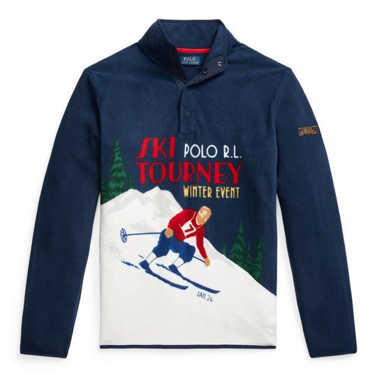 Men's Skier-Print Brushed Fleece Pullover Top | Polo Ralph Lauren