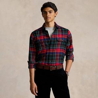 Men's Classic Fit Plaid Flannel Work Shirt