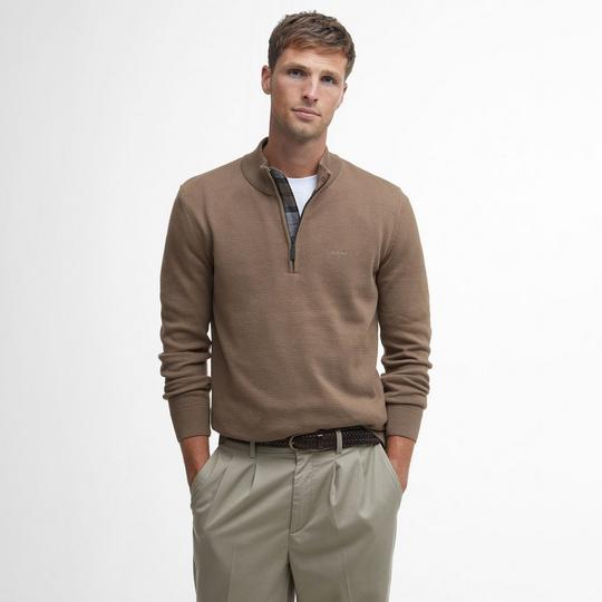 Barbour Men s Avoch Half Zip Sweater Tan Size Med M