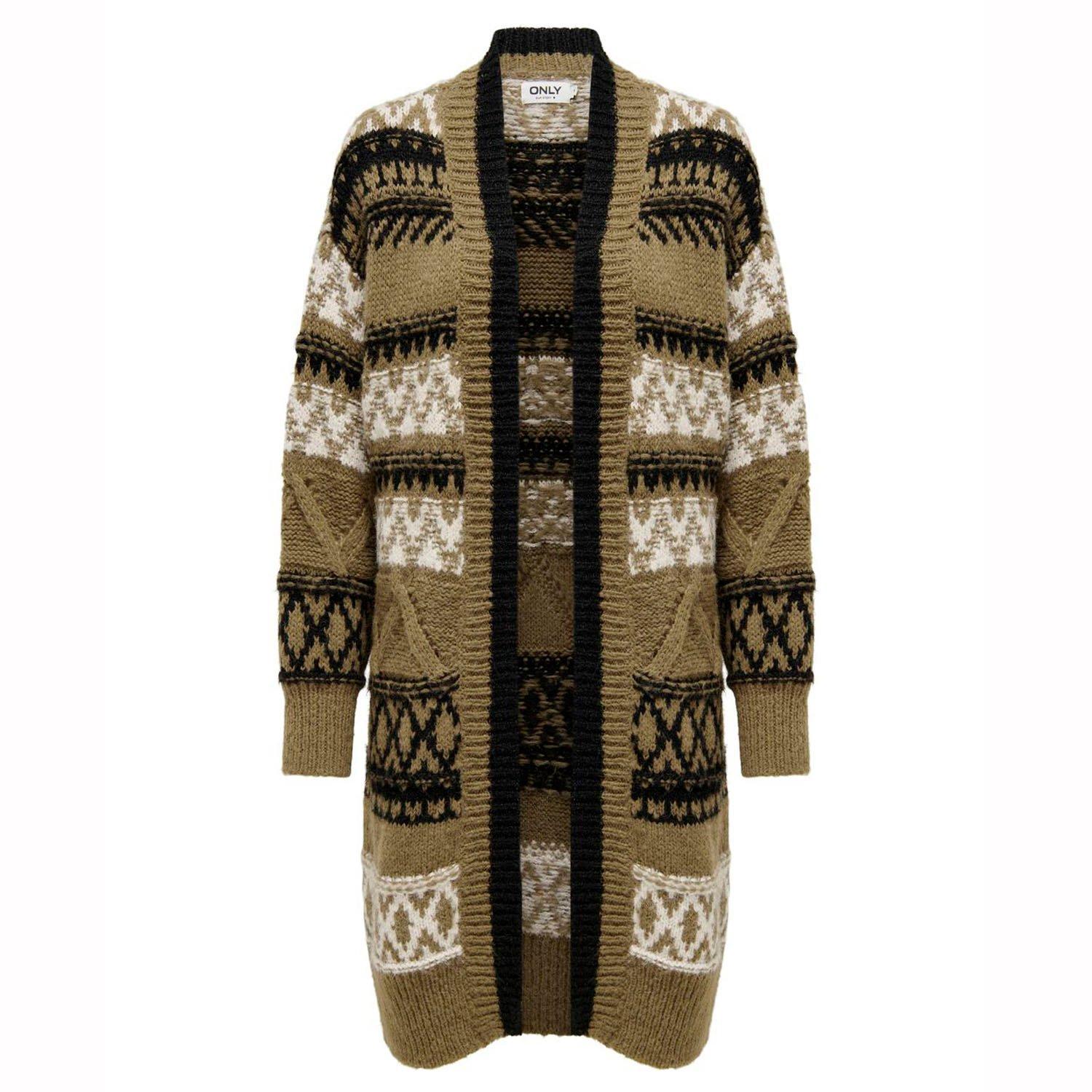 Only Women s Shirley Long Cardigan Brown Size Large