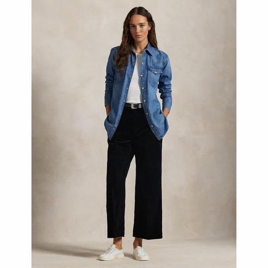 Women's Corduroy Wide Leg Cropped Pant | Polo Ralph Lauren