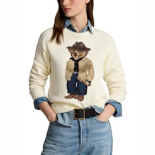 Women's Polo Bear Cotton Crew Neck Sweater