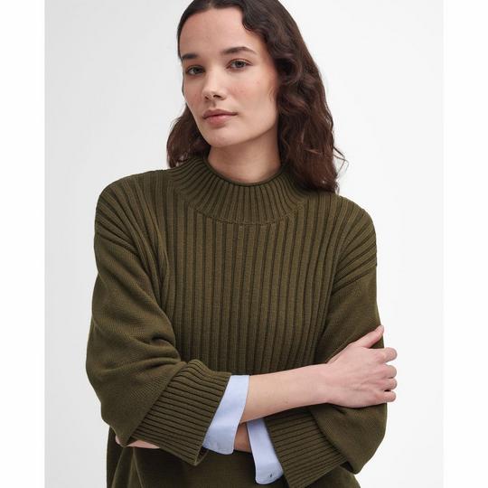 Barbour sweater olive online