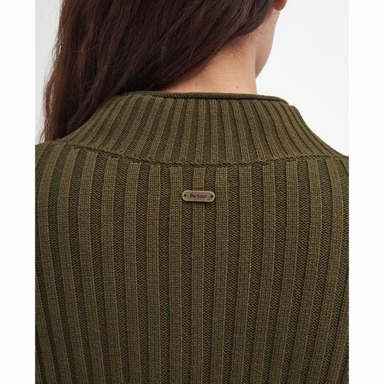 Barbour Women s Andi Knit Sweater Dark Olive Size 8