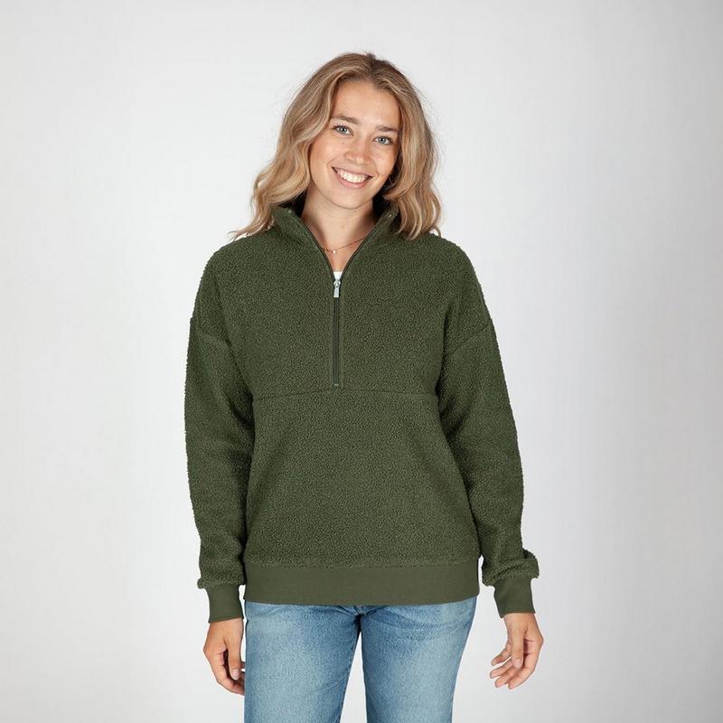 Lazypants Haut en sherpa &agrave; demi-glissi&egrave;re Steph Teddy pour femmes