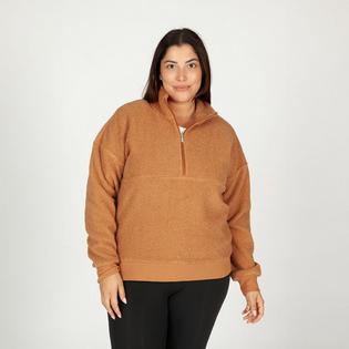 Lazypants Women's Steph Teddy Sherpa Half-Zip Pullover Top