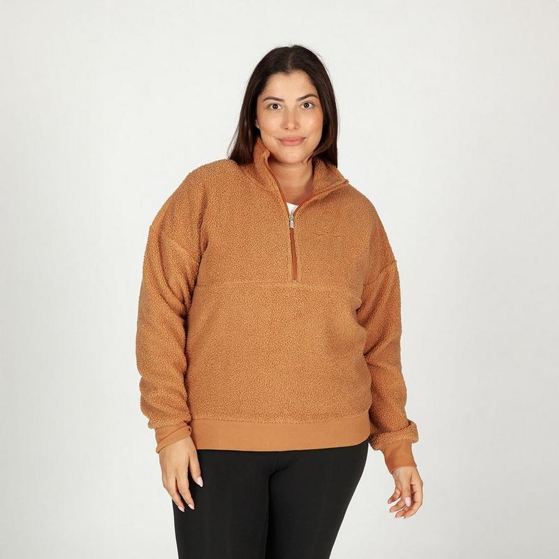 Lazypants Haut en sherpa &agrave; demi-glissi&egrave;re Steph Teddy pour femmes