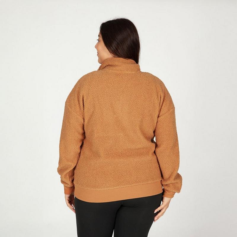 Lazypants Haut en sherpa &agrave; demi-glissi&egrave;re Steph Teddy pour femmes