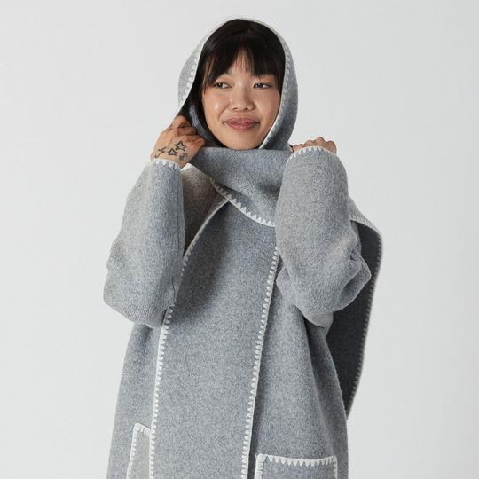 Lyla Luxe Women s Delaney Sweater Coat Grey Size Medium