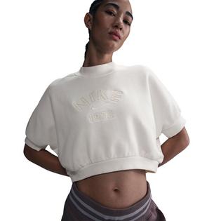 Nike Women's Sportswear Collection Short Sleeve Fleece Crew Top