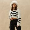 Chandail polo court en tricot doux pour femmes