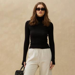 Kuwalla Women's Wool Layering Turtleneck Top