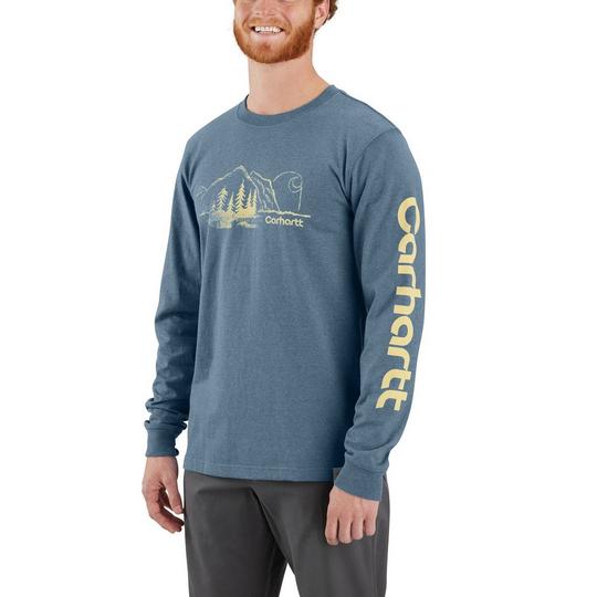 Carhartt Men s Relaxed Fit Heavyweight Long Sleeve Mountain Graphic T-Shirt
