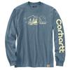Men s Relaxed Fit Heavyweight Long Sleeve Mountain Graphic T-Shirt