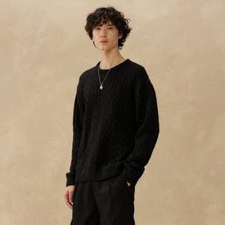  Men's Braided Crew Sweater