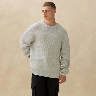  Men's Basketweave Crew Sweater