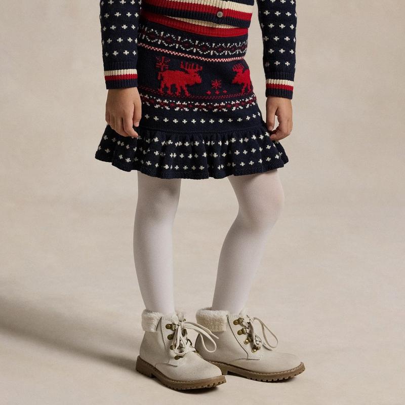 Polo Ralph Lauren Girls' [2-6X] Snowflake Cotton-Wool Peplum Skirt
