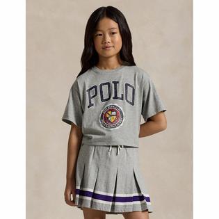  Junior Girls' [7-16] Logo Crest Cotton Jersey Boxy T-Shirt