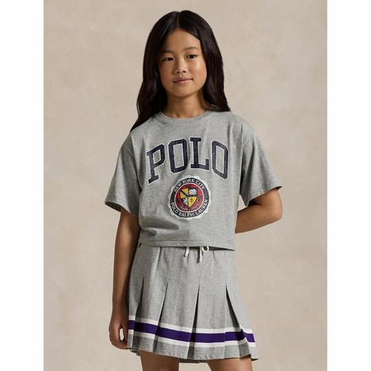 Ralph Lauren Childrenswear Junior Girls   7-16  Logo Crest Cotton Jersey Boxy T-Shirt