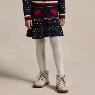 Junior Girls' [7-16] Snowflake Cotton-Wool Peplum Skirt