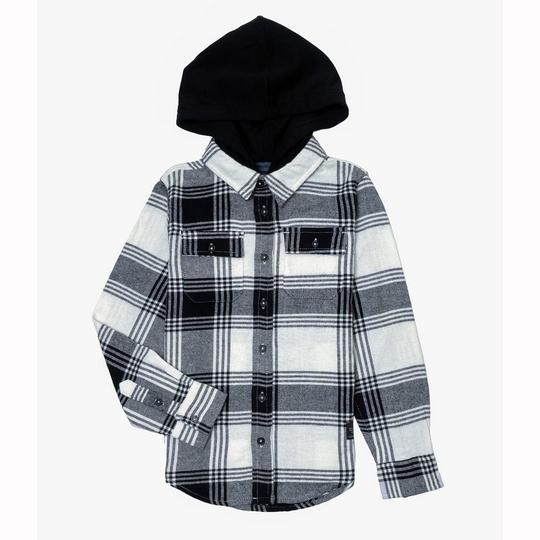 Silver Jeans Boys   4-7  Long Sleeve Hooded Flannel Shirt