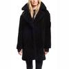 Manteau mi-long en sherpa pour femmes