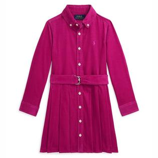 Ralph Lauren Childrenswear Robe-chemise en velours côtelé plissé avec ceinture pour filles [2-6X]