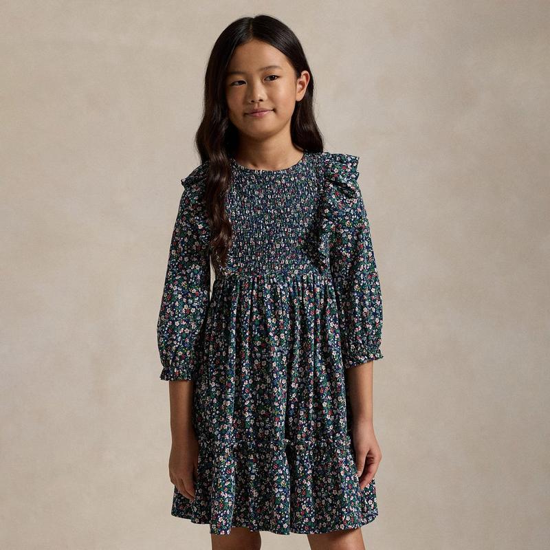 Polo Ralph Lauren Junior Girls' [7-16] Floral Smocked Cotton Jersey Dress