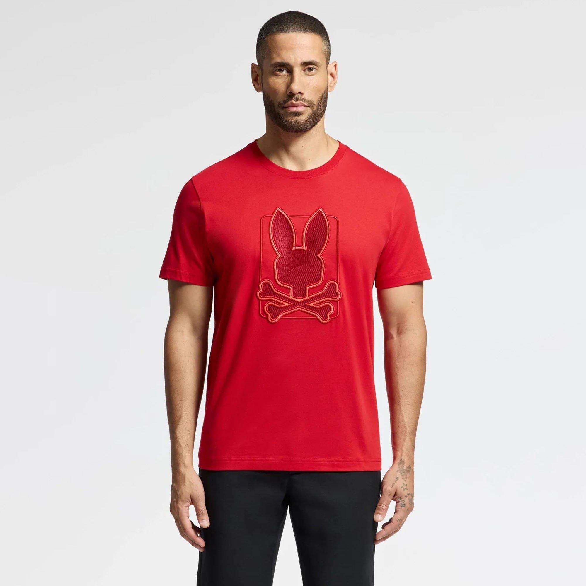 Men's Pierce Short Sleeve Embroidered T-Shirt Psycho Bunny