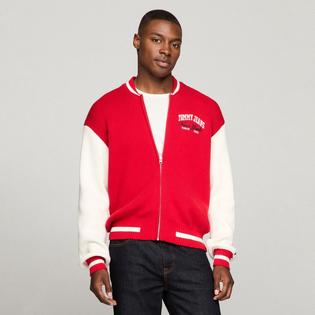 Men's Relaxed Fit Fleece Varsity Bomber Jacket