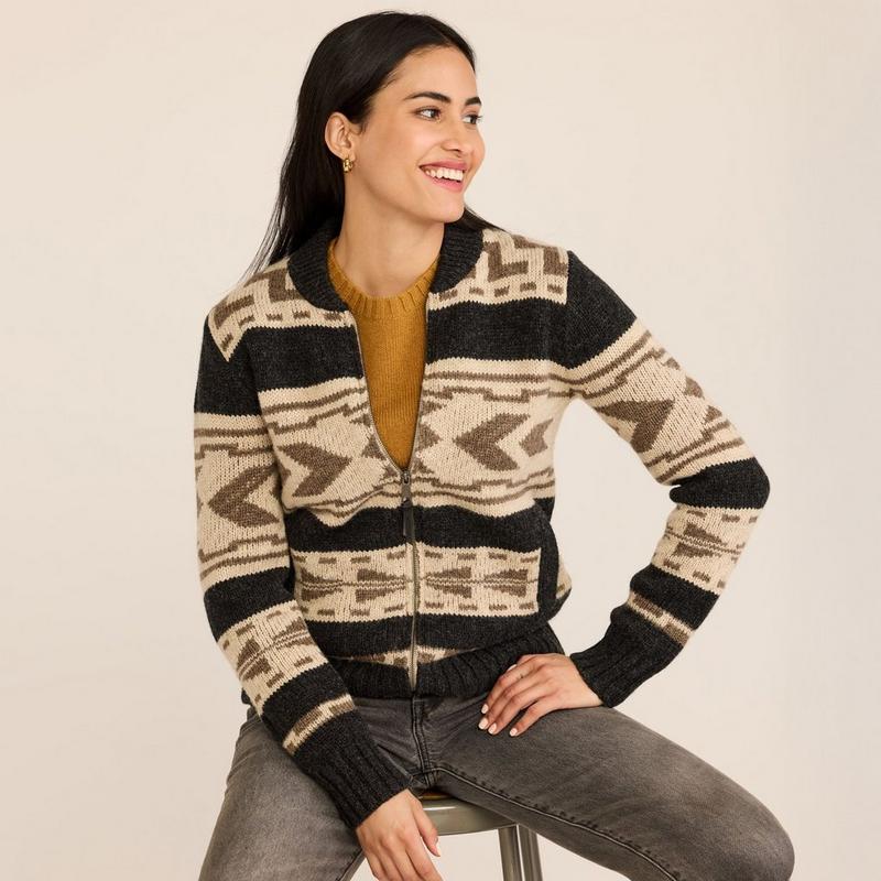 Pendleton Chandail &agrave; glissi&egrave;re avec motifs pour femmes