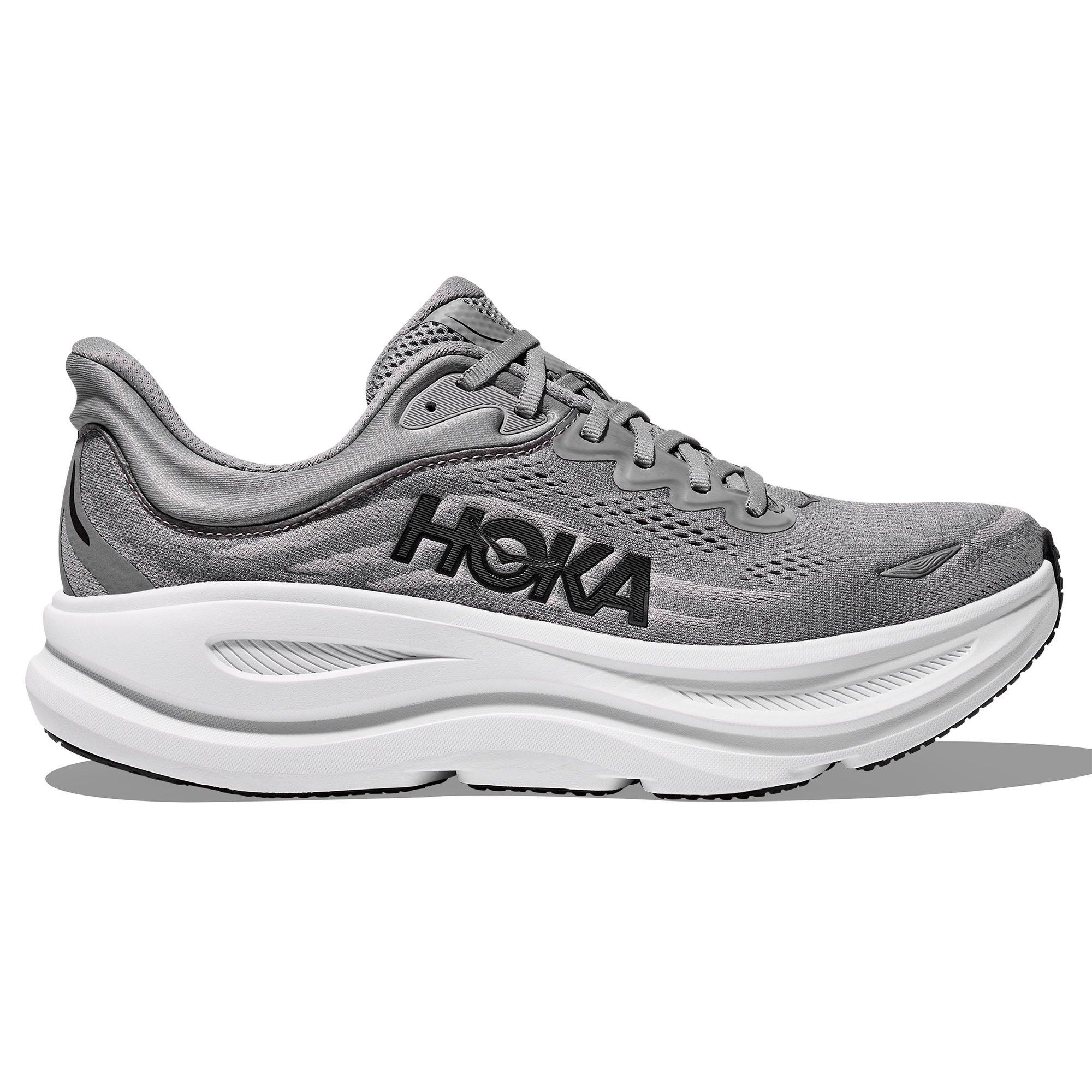 HOKA | Men's Bondi 9 Running Shoes, Galactic Grey/Stellar Grey, Size 13