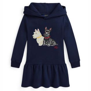 Girls' [2-6X] Dog Graphic Fleece Hoodie Dress