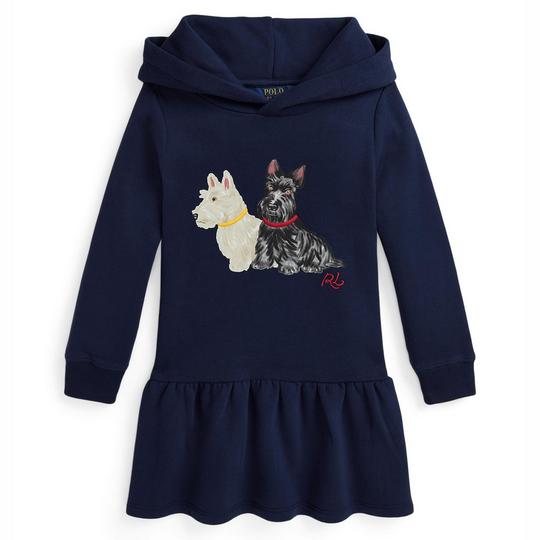 Ralph Lauren Childrenswear Girls   2-6X  Dog Graphic Fleece Hoodie Dress