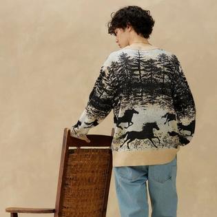 Kuwalla Chandail en tricot jacquard Wild Stallion pour hommes