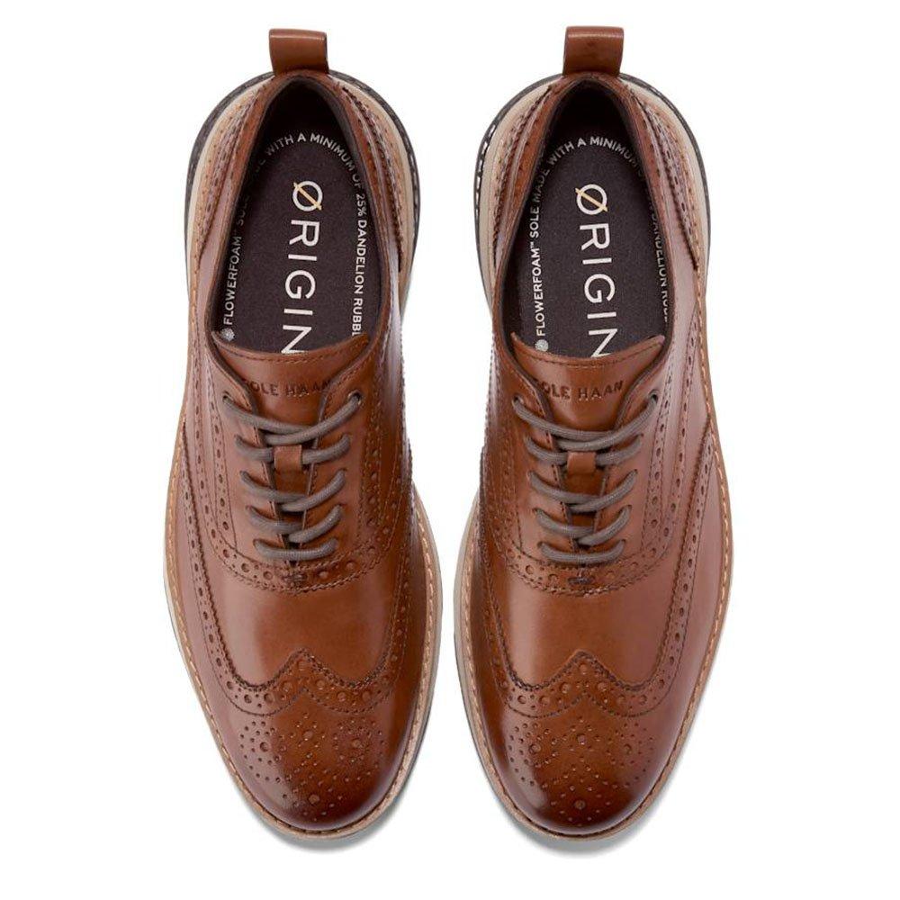 Cole Haan Shoes Mens 12 Beige Suede OriginalGrand Wingtip Oxford Dress Brogue Cole Haan Brown and Tan Suede Leather Wingtip Oxfords main image 4