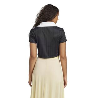 adidas Originals Polo court &agrave; col  V en jacquard Adicolor Football pour femmes