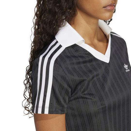 Women's Adicolor Football Jacquard V-Neck Crop Polo | adidas