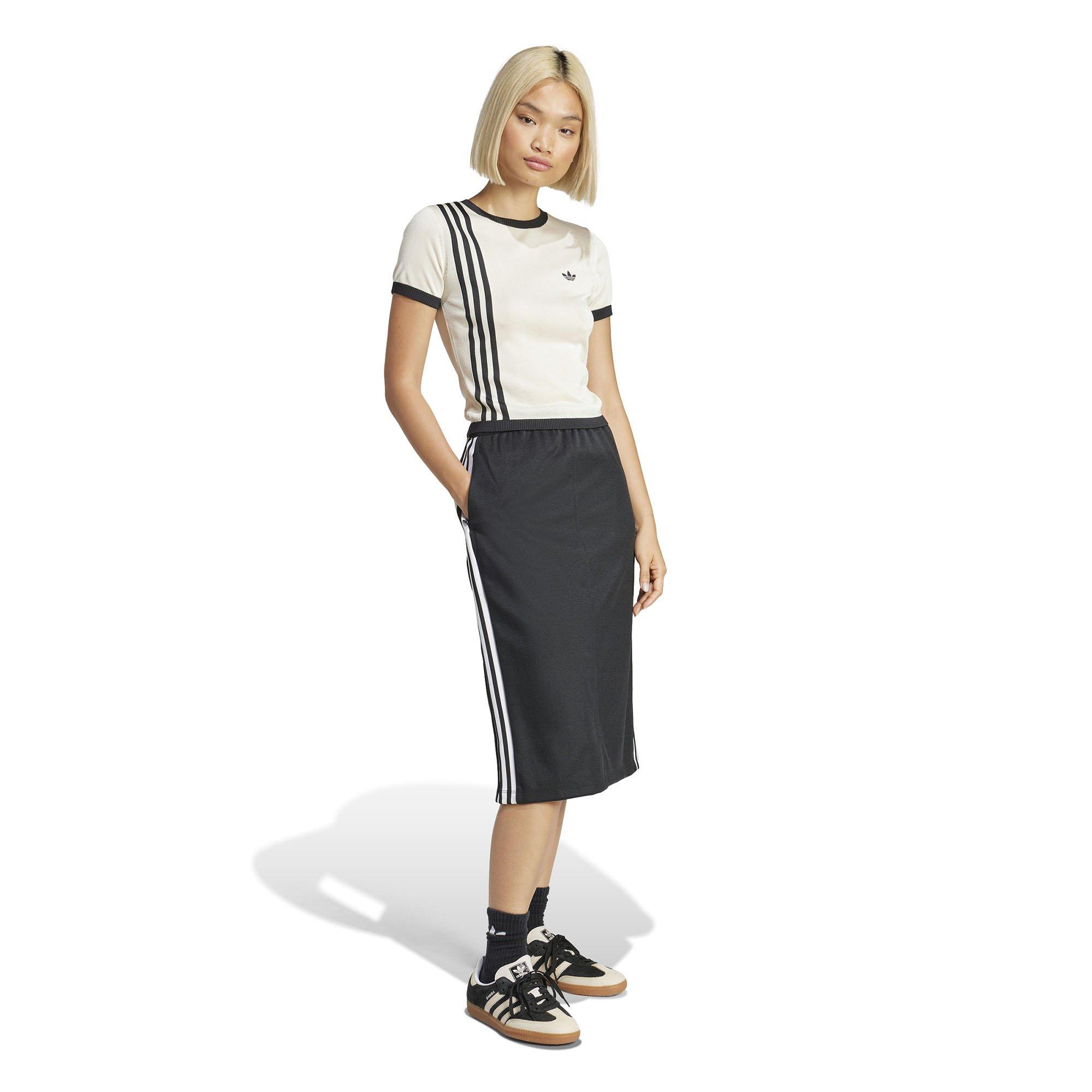 Women's Knitted 3-Stripes Short Sleeve T-Shirt