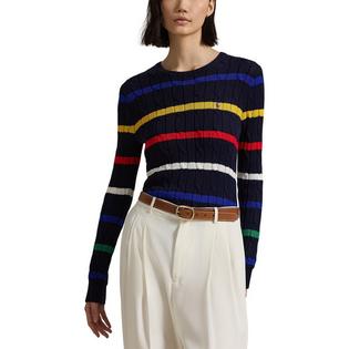 Polo Ralph Lauren Women's Striped Cable Knit Cotton Sweater