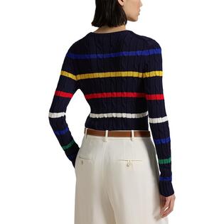 Polo Ralph Lauren Women's Striped Cable Knit Cotton Sweater