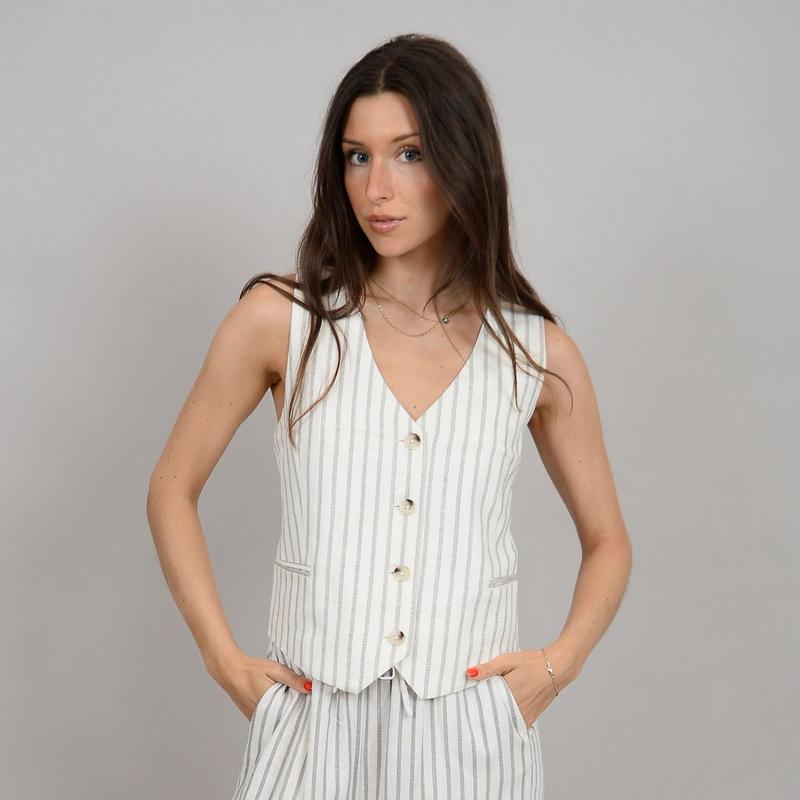 Oak & Ivy Gilet &agrave; rayures Eowyn pour femmes