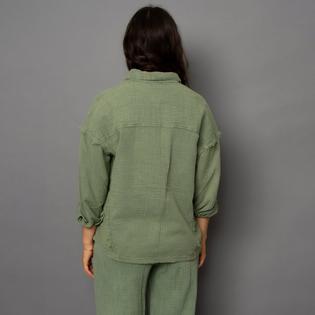 Oak & Ivy Women's Bubble Gauze Long Sleeve Shirt