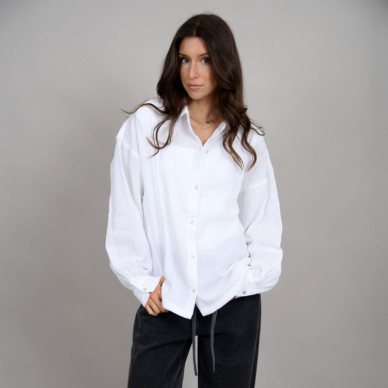 Oak & Ivy Chemise &agrave; manches longues Bubble Gauze pour femmes