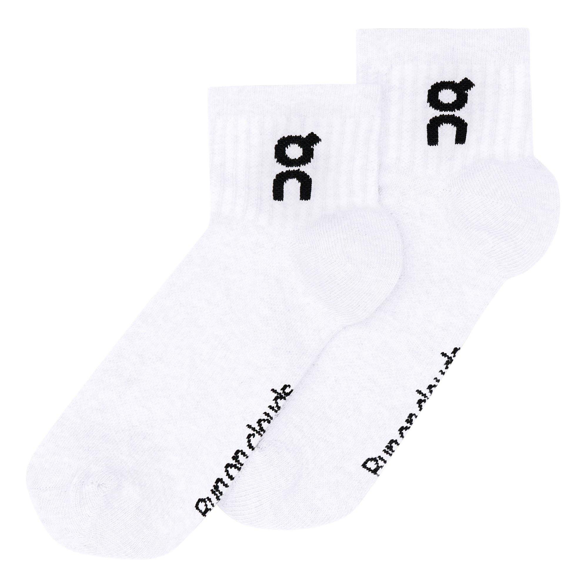 On Logo Mid Socks - Unisex - 3 pairs/PK - White - Size M